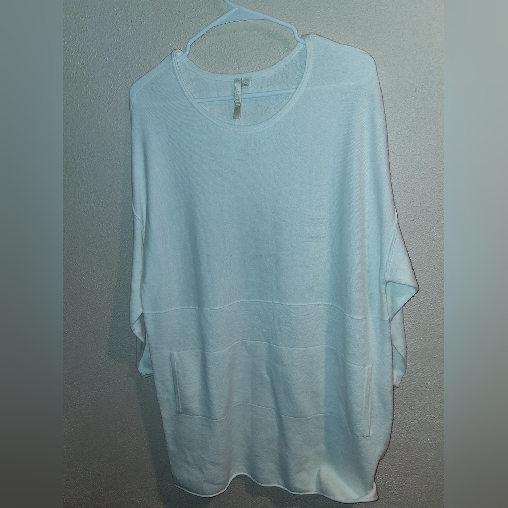 J.Jill Pure Cotton Cashmere Blend Sweater Tunic S Oversized Kangaroo Pocket